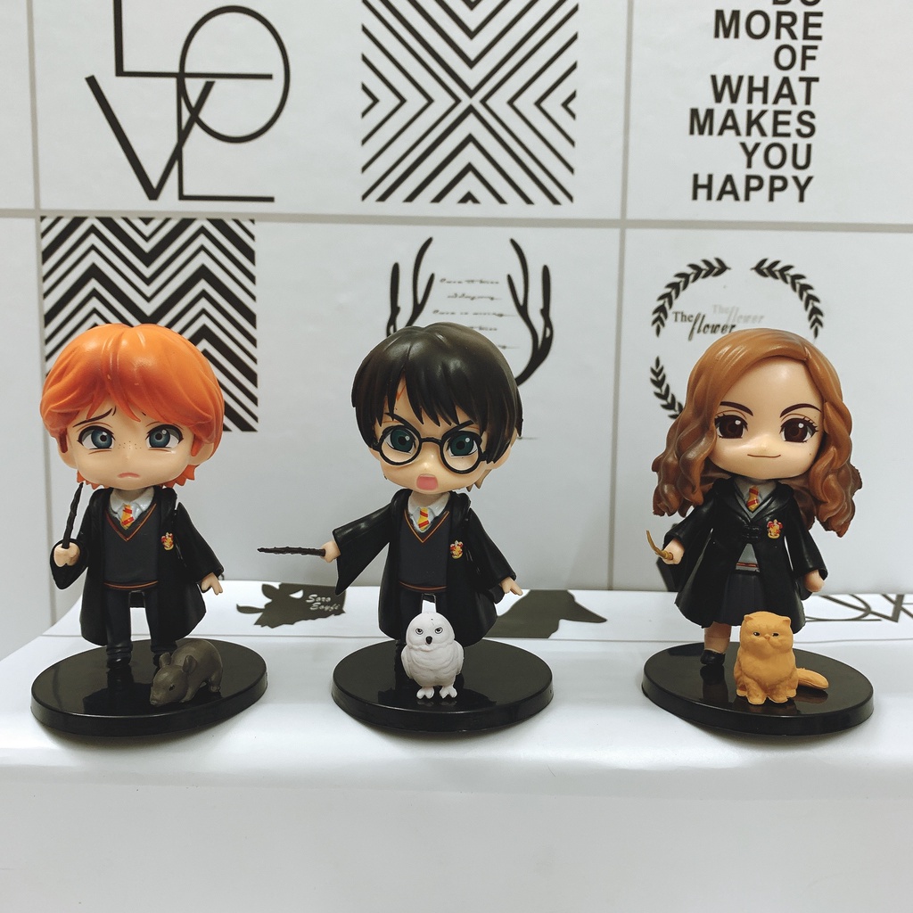 Bộ sưu tập mô hình 6 nhân vật Harry Potter phong cách Chibi cao 10cm siêu cute