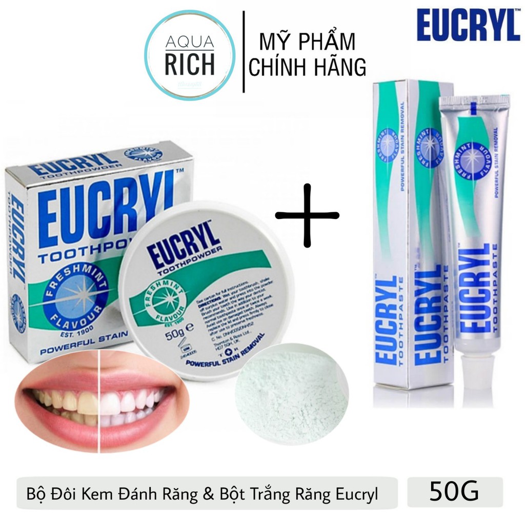 COMBO Bột  Eucryl Toothpowder + Kem Đăng Eucryl