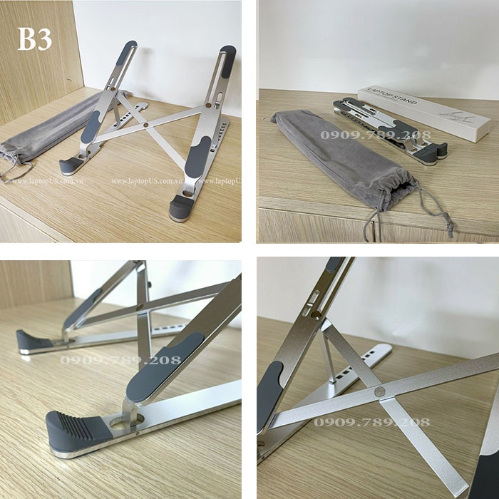 Kệ Giá Đỡ Laptop Macbook Stand Nhôm Tản Nhiệt Tặng Kèm Túi Chống Trầy