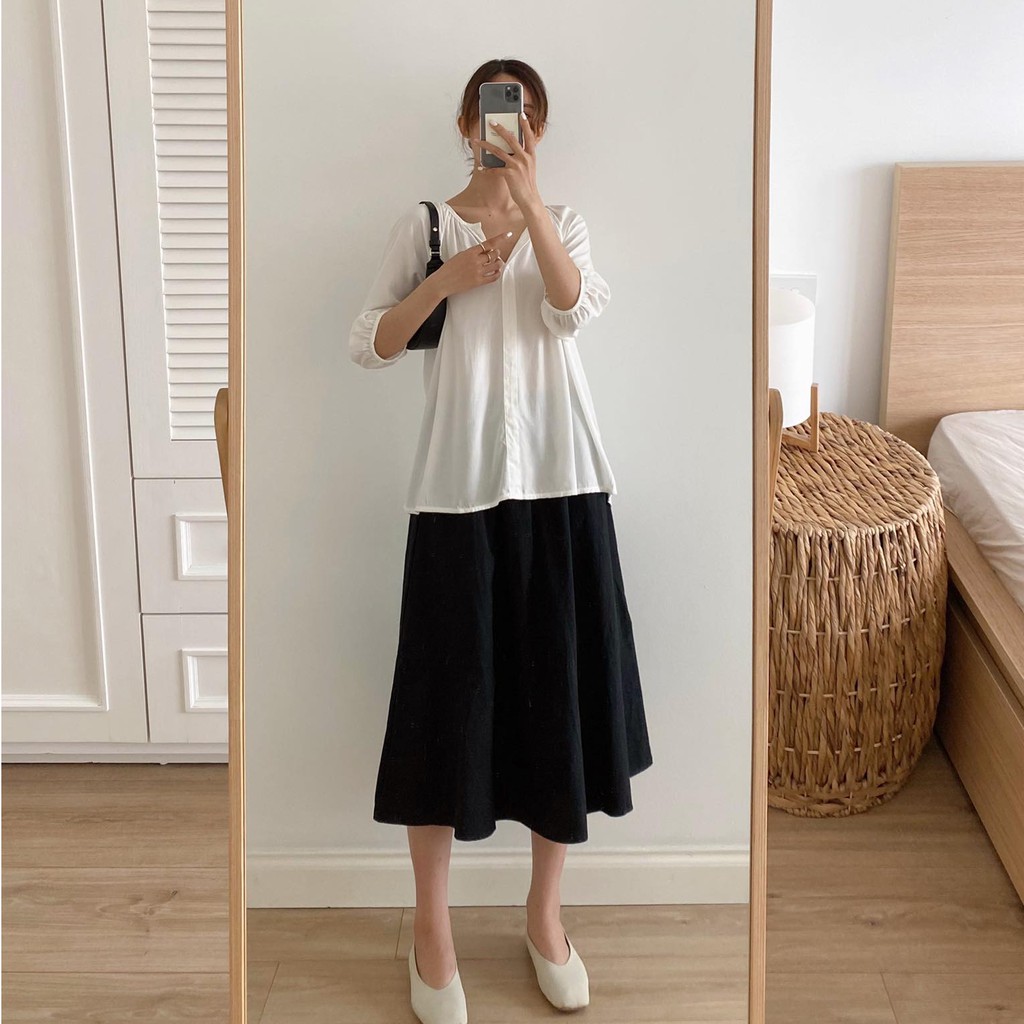 [Mã FADIRECT20 giảm 20K đơn 150K] Chân váy cạp chun dáng dài _ CV0033 | BigBuy360 - bigbuy360.vn