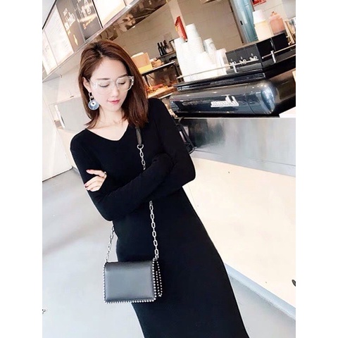 váy suông nữ,đầm suông nữ cổ V dáng dài xẻ tà 3 màu siêu hot | BigBuy360 - bigbuy360.vn