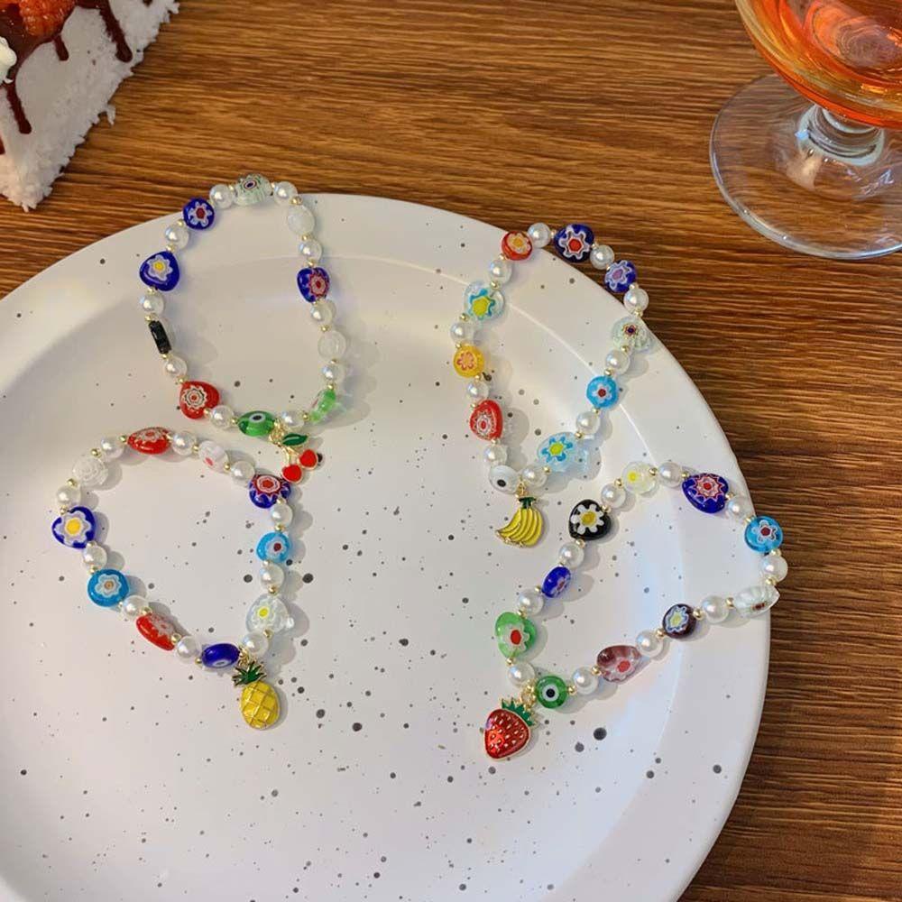 Vòng Tay May Mắn Xâu Hạt Nhiều Màu Hoa Phong Cách VANES1