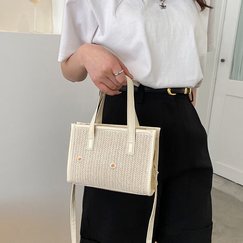 IELGY Túi Xách Đan Rơm Thủ Công Thời Trang Đi Biển Cho Nữ
