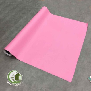 Giấy dán tường màu hồng nhám, khổ 1,2m có sẵn keo