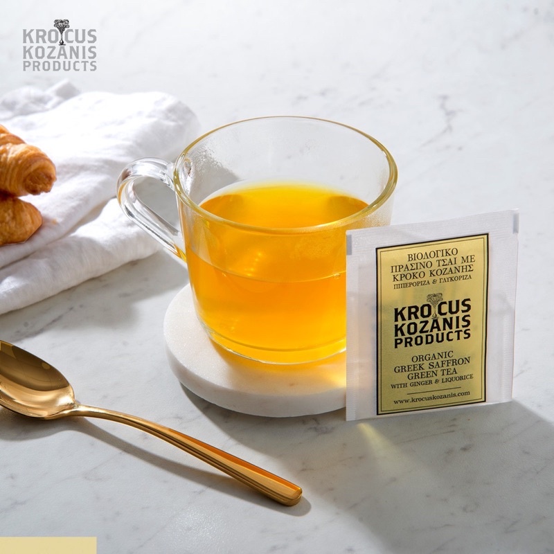 Trà thảo mộc hữu cơ 5 vị mix Saffron Hy Lạp nhãn hiệu Krokos Kozanis 18g