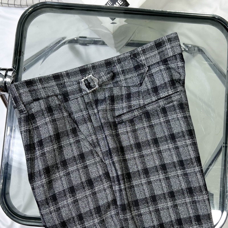Quần âu nam caro, Quần trouser Side Tab cá tính - Play Boys