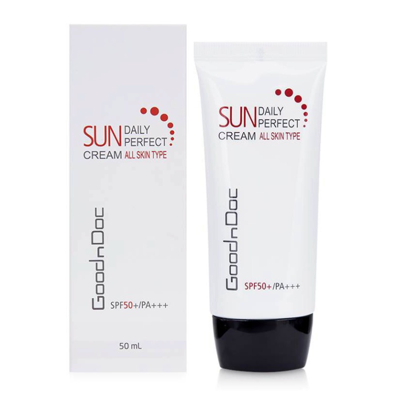 [CHÍNH HÃNG] Kem Chống Nắng Dưỡng Trắng Sáng Và Nâng Tone Da - Goodndoc Daily Perfect Sun Cream SPF 50+/PA+++