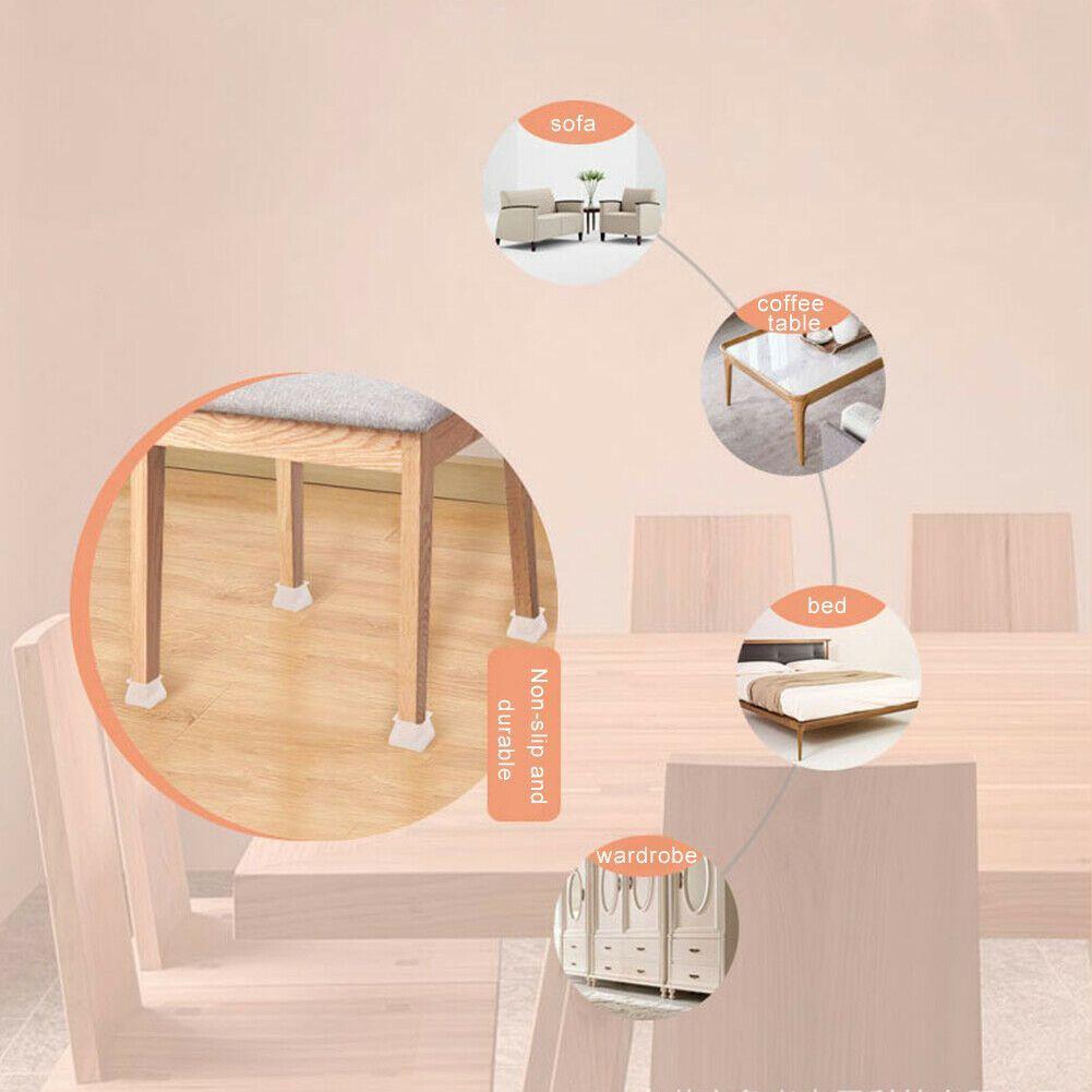 Miếng Đệm Chân Ghế Hình Vuông Cỡ Lớn Màu Xám / Trắng