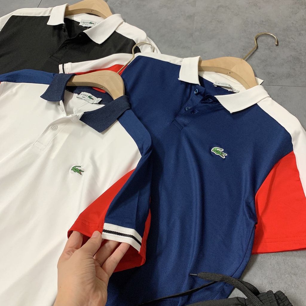 Bộ nam cộc tay Lacos.te 3 màu cổ đức BH60