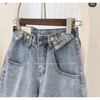 💯Quần Jeans Ngố Nút Gài