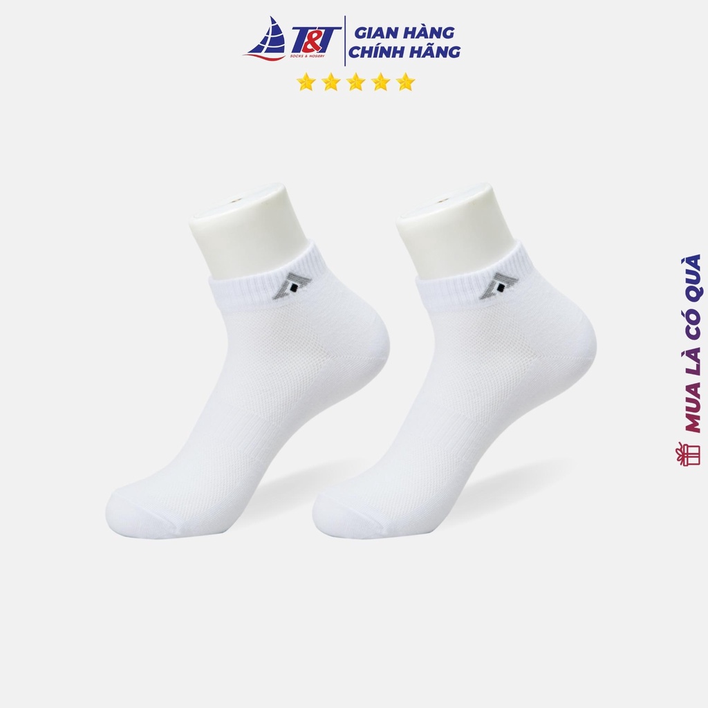 Combo 5 đôi Tất Nam cổ ngắn logo chun T&amp;T SOCKS - NAM 203