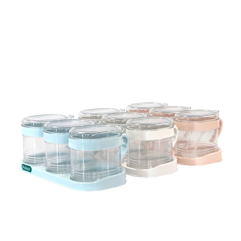 BỘ 3 LỌ ĐỰNG GIA VỊ HOKORI