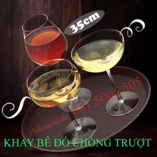 Khay tròn bê đồ chống trượt đường kính 35cm - Khay bê đồ pha chế Pb274