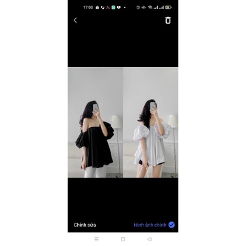 Áo trễ vai tay phồng - áo trễ vai bánh bèo dễ thương - b19