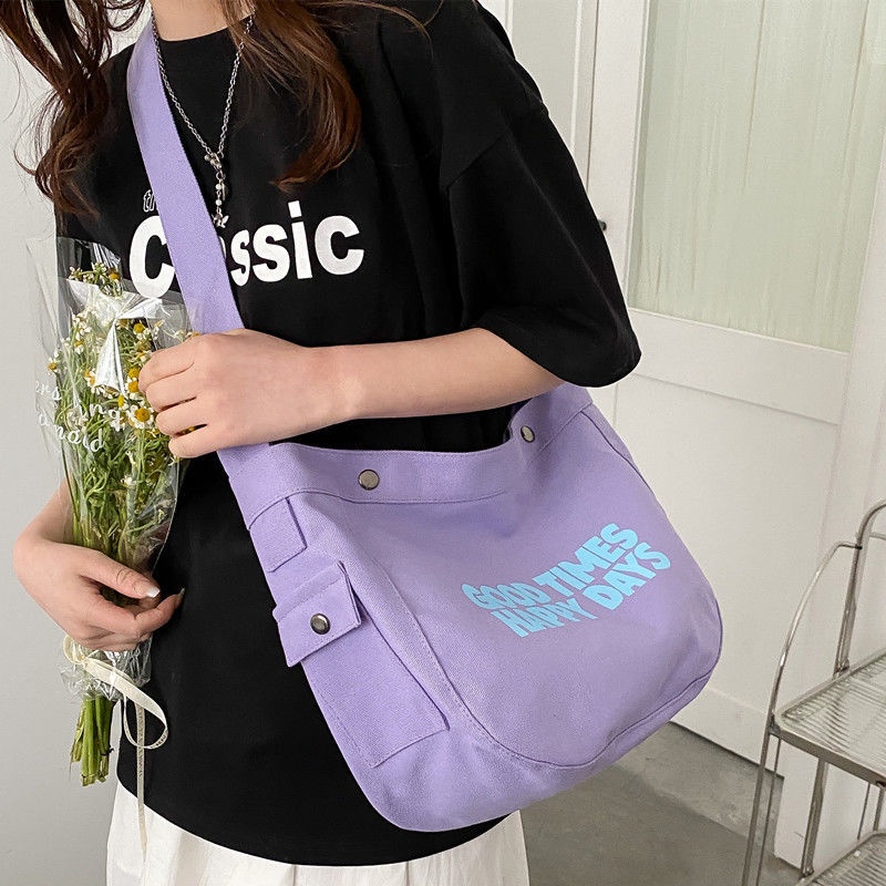 Túi Đeo Vai Chất Liệu Canvas Cỡ Lớn 2022 Phong Cách Mới Cho Nữ