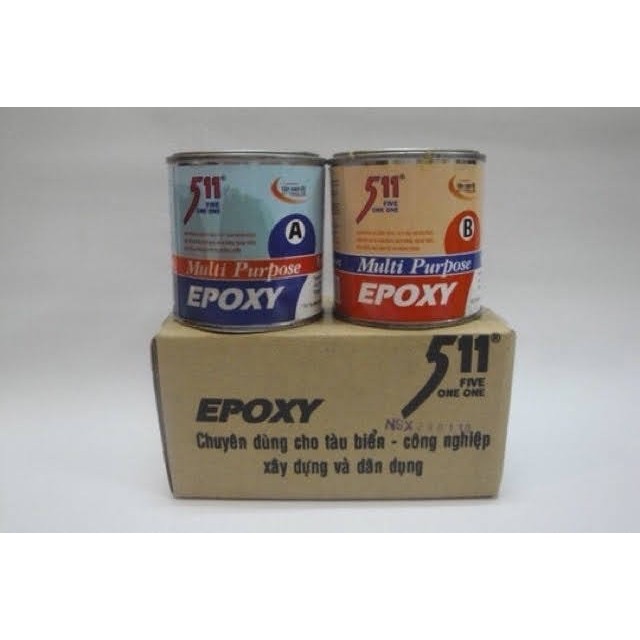 Keo AB Epoxy 511 dán đá, dán nhựa, dán gỗ, dán kim loại 675g