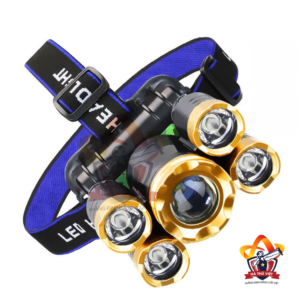 [Siêu Giảm Giá] Đèn pin đội đầu siêu sáng gồm 5 bóng đèn, sản phẩm chắc chắn, bền bỉ [YPX7]