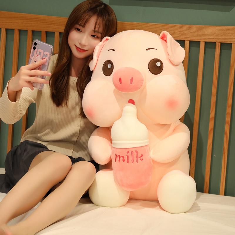 &lt;Tik Tok Hot!&gt;❤60CM Stuffed Animal Bottle Pig Plush Toy Anime Kawaii Plush Pig Soft Pillow, Plush игрушки for Boys Girls Birthday Christmas Gift