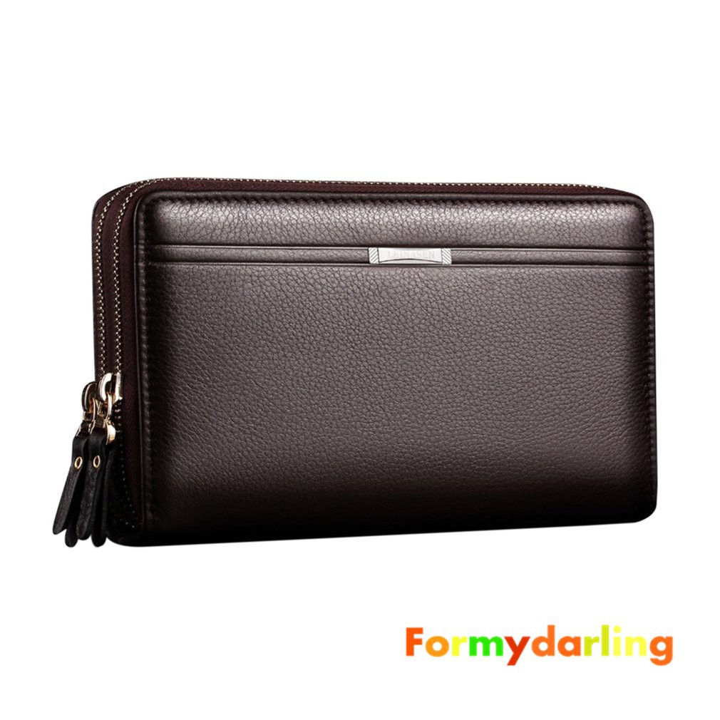 Ví nam dài chất da có khoá kéo