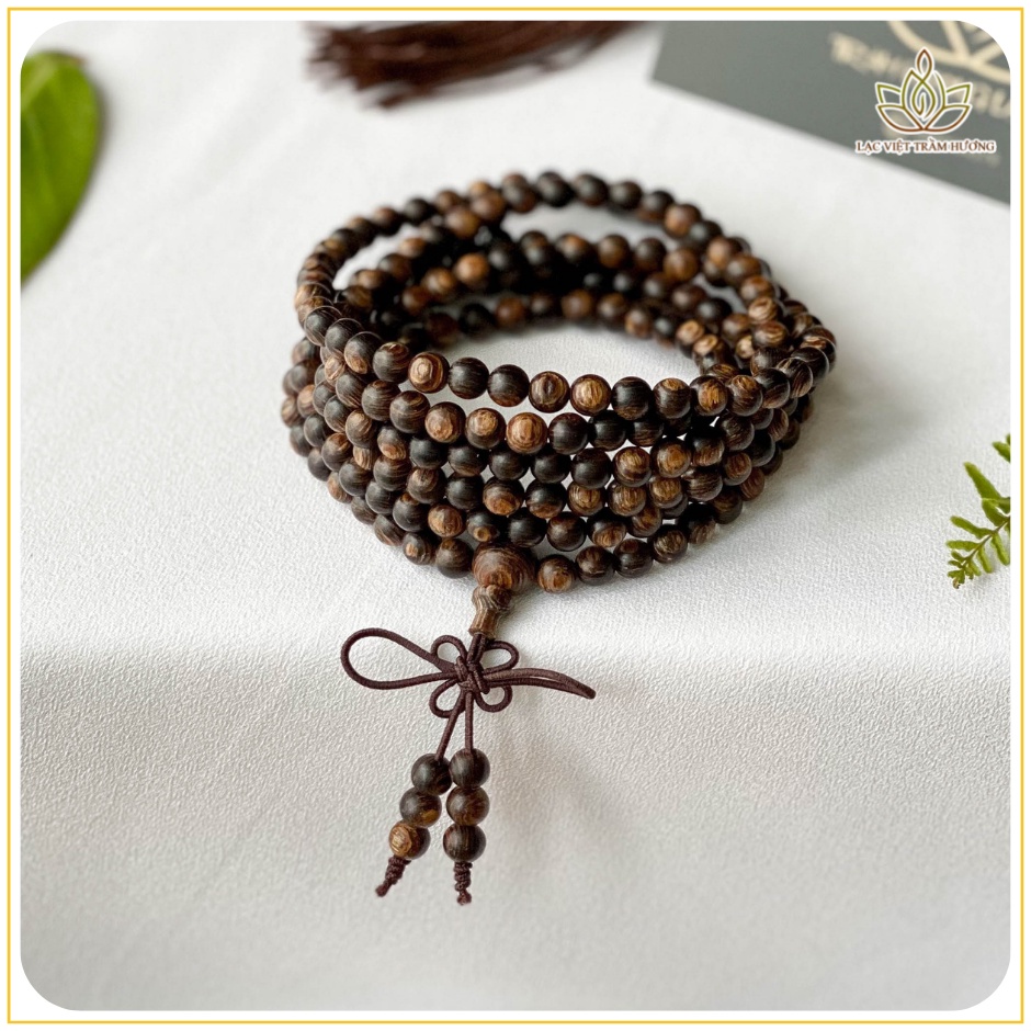 Vòng Tay Trầm Hương 216 Hạt 5mm Trầm Sánh Chìm Tự Nhiên Cao Cấp Màu Nâu Đen Đậm - Cầu Tài Lộc Phát Triển May Mắn Bình An