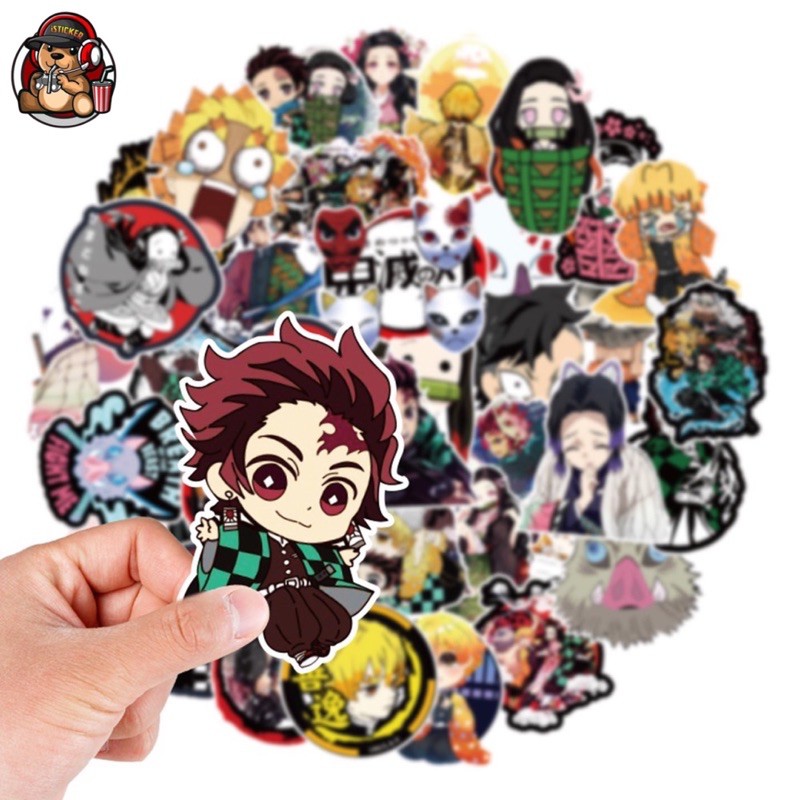 [50~100sticker] Sticker mẫu siêu Hot hình dán KIMETSU NO YAIBA không thấm nước dán mũ bảo hiểm, laptop, điện thoại ..