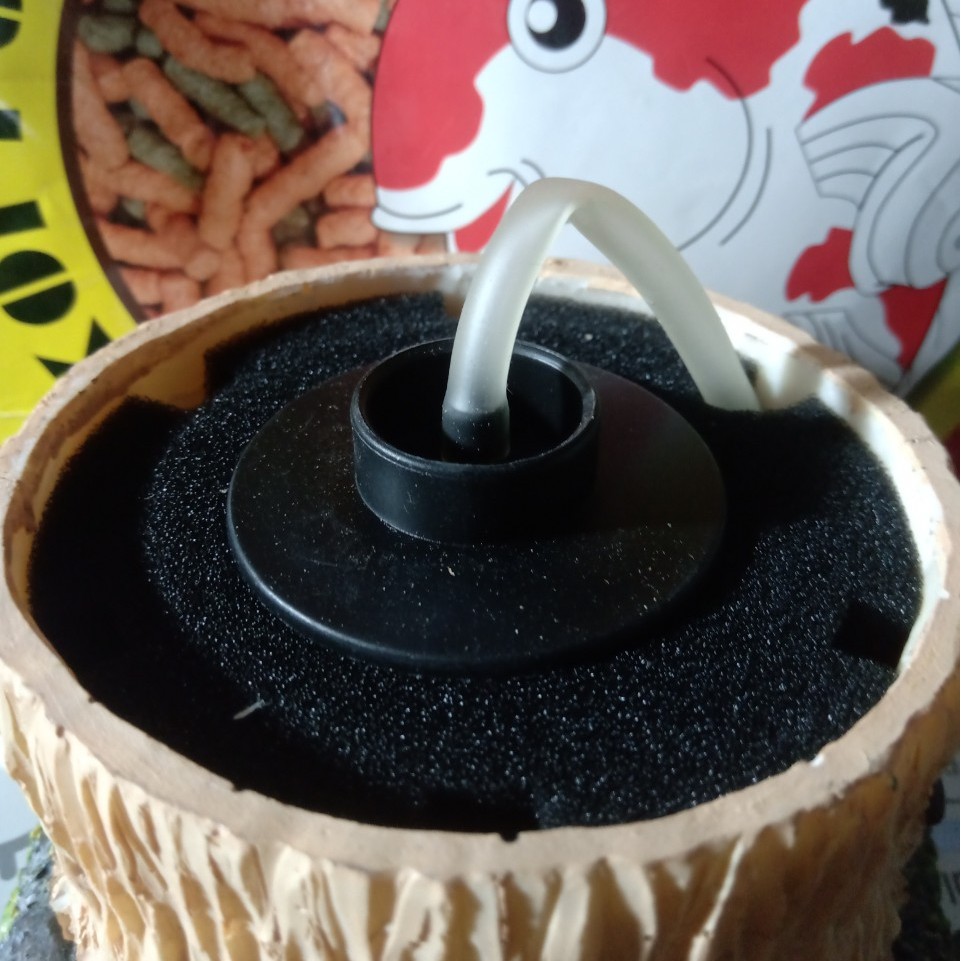 Lọc xủi oxy vi sinh hình chòi rơm trang trí bể cá