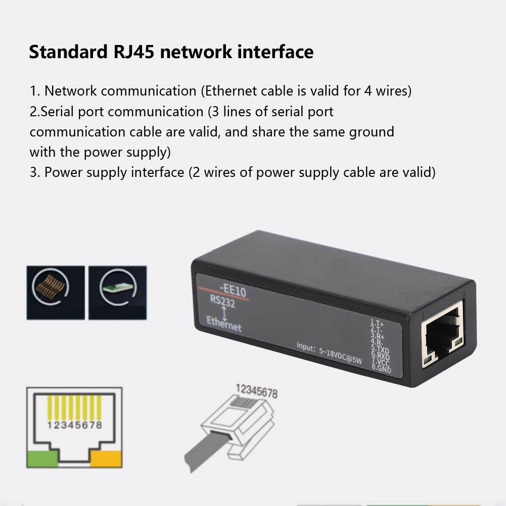 Mô Đun Chuyển Đổi Hf7111 Serial Server Rs232 Sang Ethernet Dtu 5-18vdc