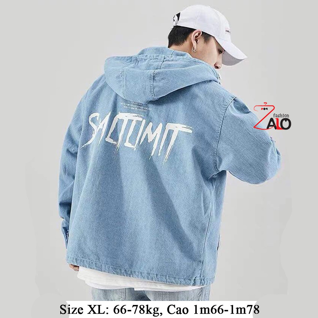 Áo Khoác Jean Mũ Trùm Đầu SALIMIT AKJ10 Cao Cấp Unisex