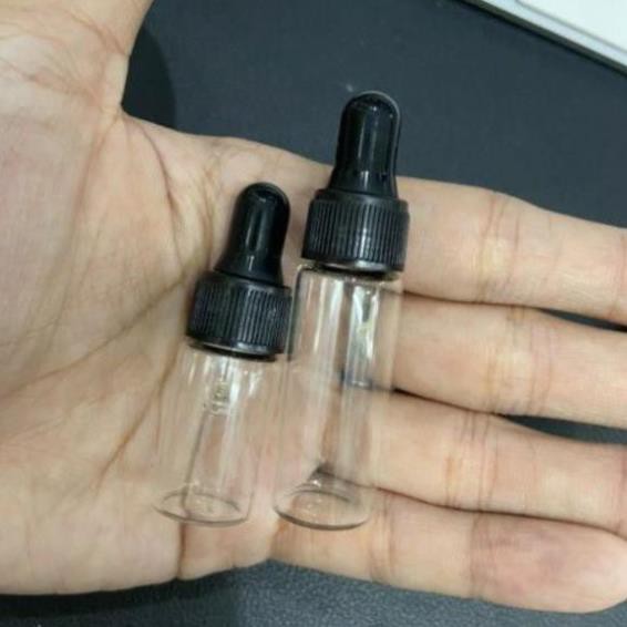 [Sỉ 2.3k] Lọ đựng tinh dầu bóp giọt Khoen đen {1ml/2ml/3ml/5ml} / lọ chiết thủy tinh