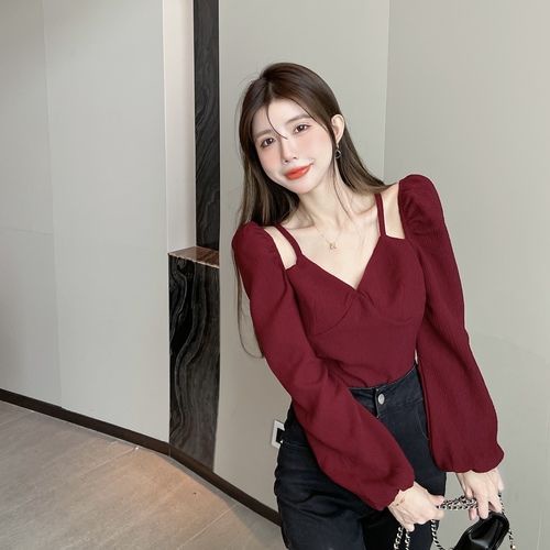 Áo Thun Tay Phồng Dài Dáng Ngắn Thời Trang Mùa Hè 2022 Mới Cho Nữ