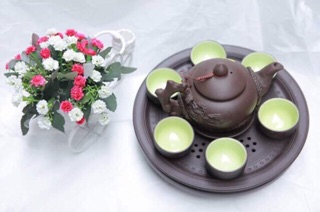 Ấm chén tử sa khay đổi Bát Tràng