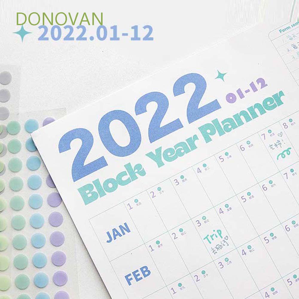 Bảng kế hoạch cho năm mới mỗi ngày trên giấy trắng treo tường cho năm 2022 nhiều màu kiểu dáng đơn giản