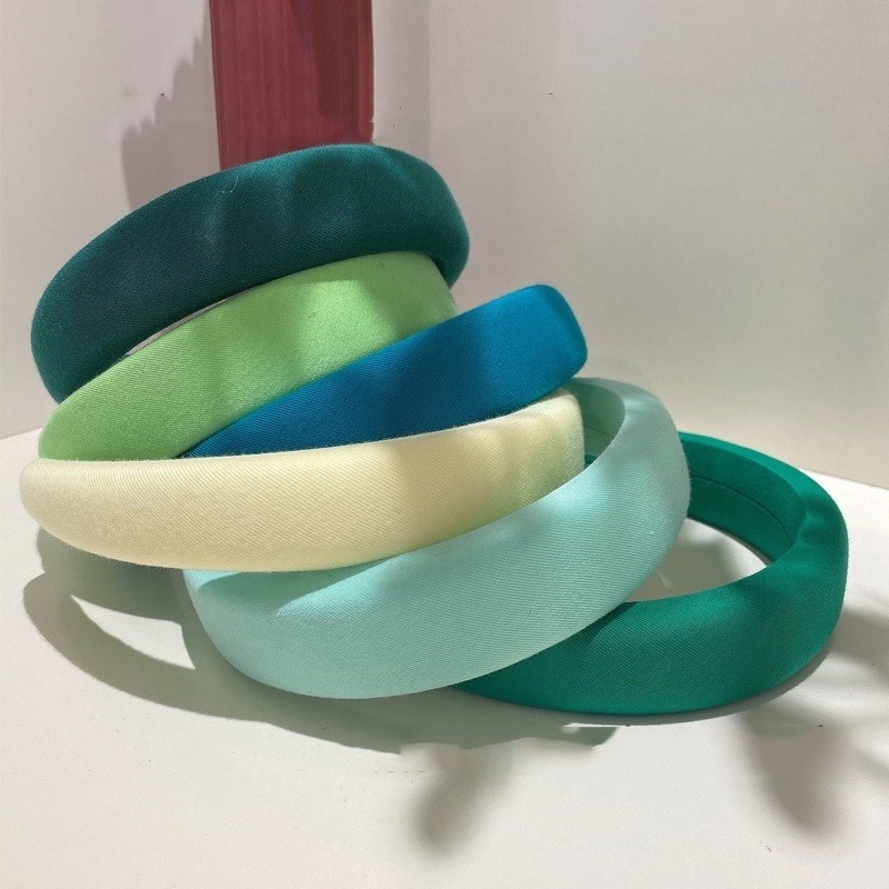 Băng Đô Cài Tóc Bản Rộng Đính Nút Màu Xanh Lá Cây Phong Cách Hàn Quốc Thời Trang Cho Nữ dreamdiary dreamdiary dreamdiary