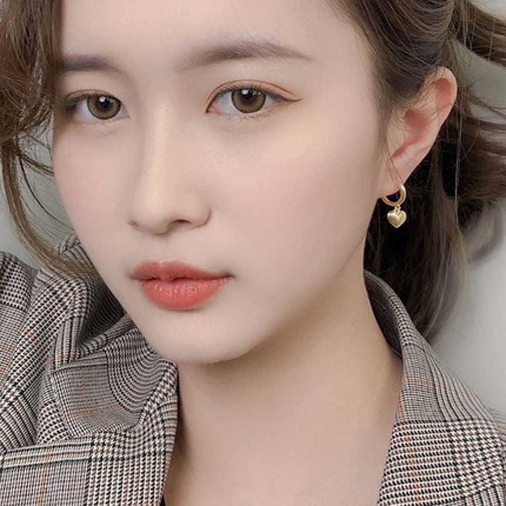 Bông Tai Hình Trái Tim Nhiều Màu Sắc Phong Cách Hàn Quốc Thanh Lịch Cho Nữ