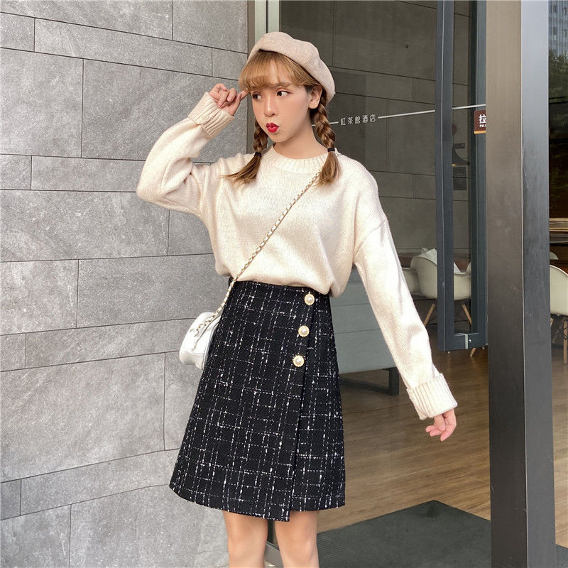 Chân Váy Chữ A Vạt Lệch Eo Cao Cỡ Lớn Thời Trang Dành Cho Nữ