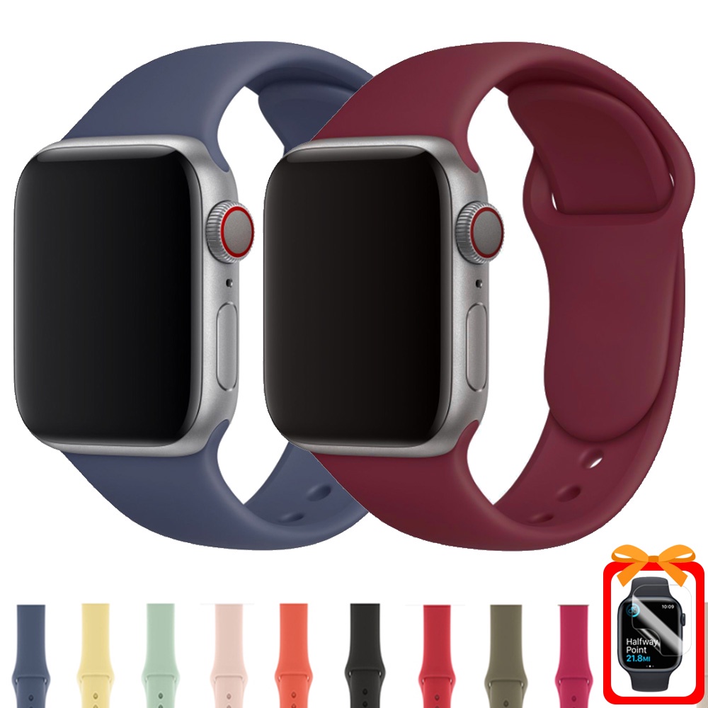Dây Đeo Đồng Hồ Bằng Silicone Cho iWatch Series 7/6/5/4/3/SE 44mm 40mm 42mm 38mm 45mm 41mm