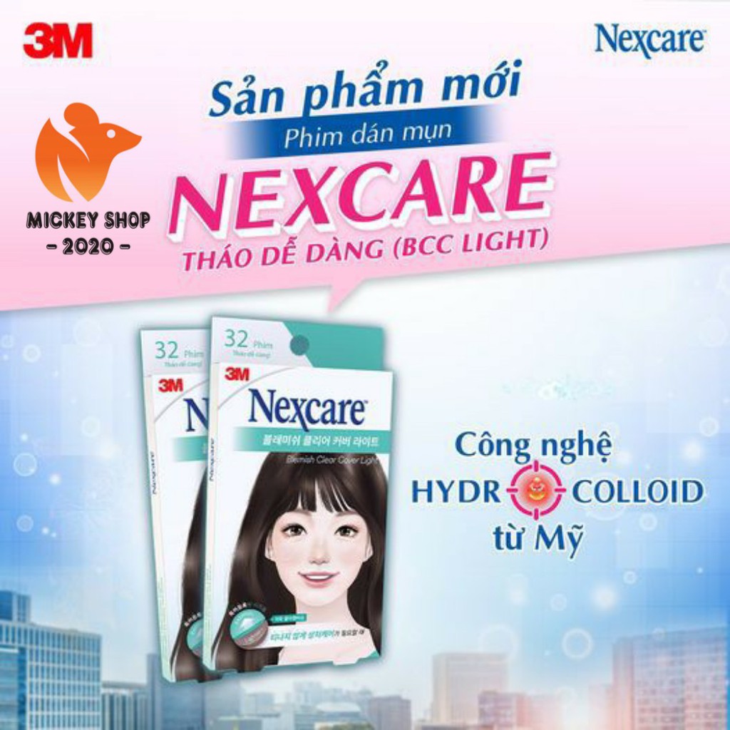 [ HỮU ÍCH ] Miếng Dán Mụn Mờ Thâm Tháo Dễ Dàng BCC Light 3M Nexcare [32 Phim] - Hàng Chính Hãng