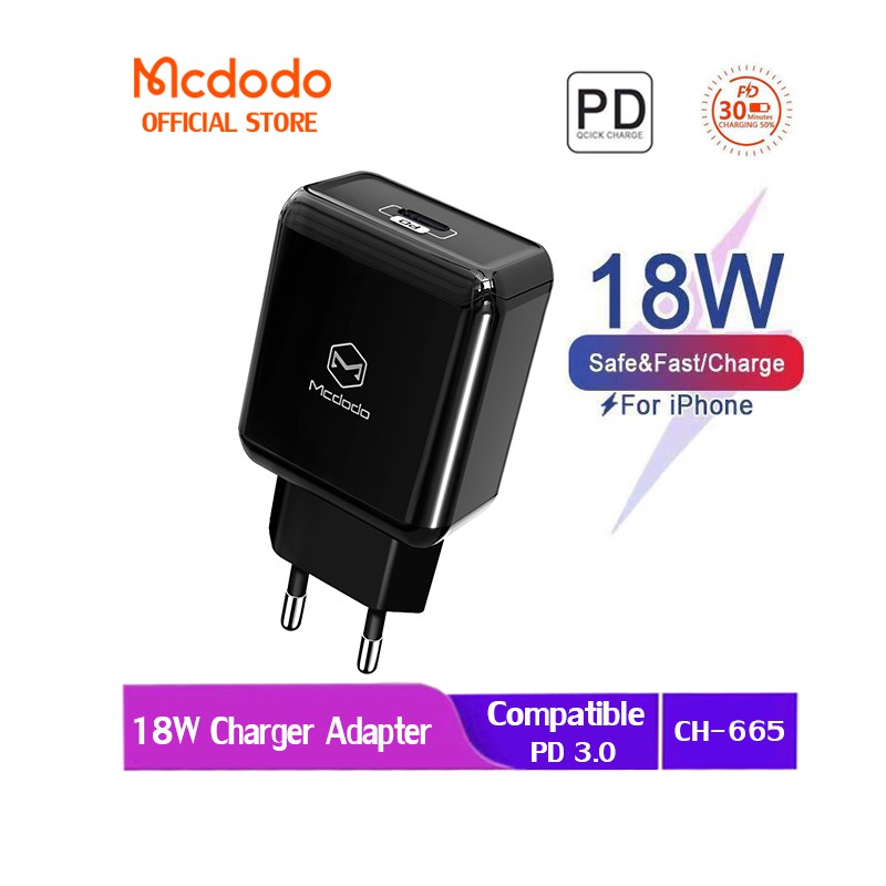 Cốc Sạc Mcdodo PD 18W Hỗ Trợ Sạc Nhanh Cho Macbook Iphone XS Max Samsung Xiaomi Huawei