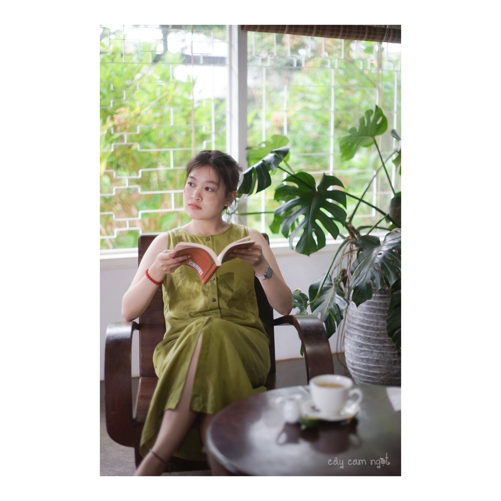 Đầm Linen Premium Xanh Bơ