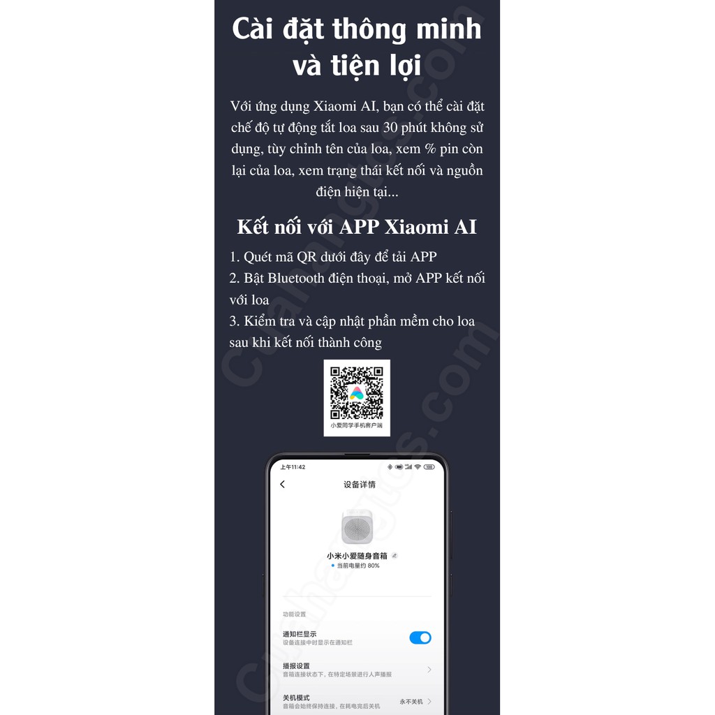 Loa Bluetooth Mini Xiaomi XiaoAi bỏ túi mang theo tiện lợi