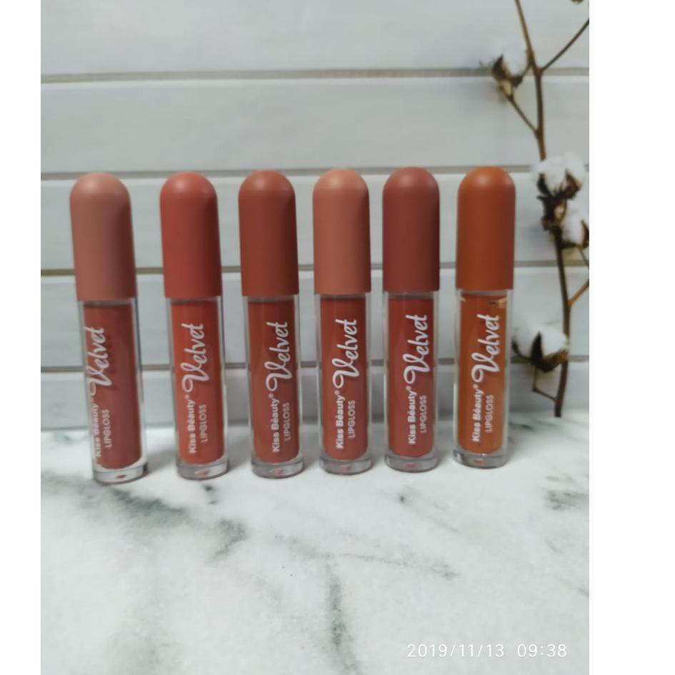 (Hàng Mới Về) Set 6 Son Kem Lì Mịn Mượt Như Nhung Thương Hiệu Kiss Beauty Thái Lan 7954