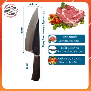Dao nhọn nhíp xe nhỡ, lọc thịt, thái thịt, dao đa sỹ rèn từ thép nhíp xe siêu bền, cán gỗ chắc chắn - d47