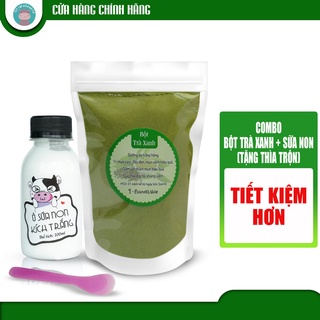 Combo bột trà xanh + sữa non + que đắp mặt