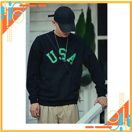 [Mặc là Auto Sang] ÁO SWEATER NỈ CỔ CHUI IN CHỮ USA HÀNG CAO CẤP | BigBuy360 - bigbuy360.vn