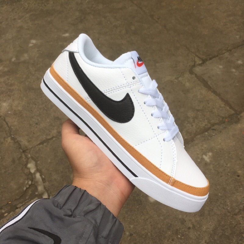 &gt;ẢNH THẬT-HÀNG THẬT&lt; Giày sneaker Blazer trắng viền nâu thấp cổ nam nữ