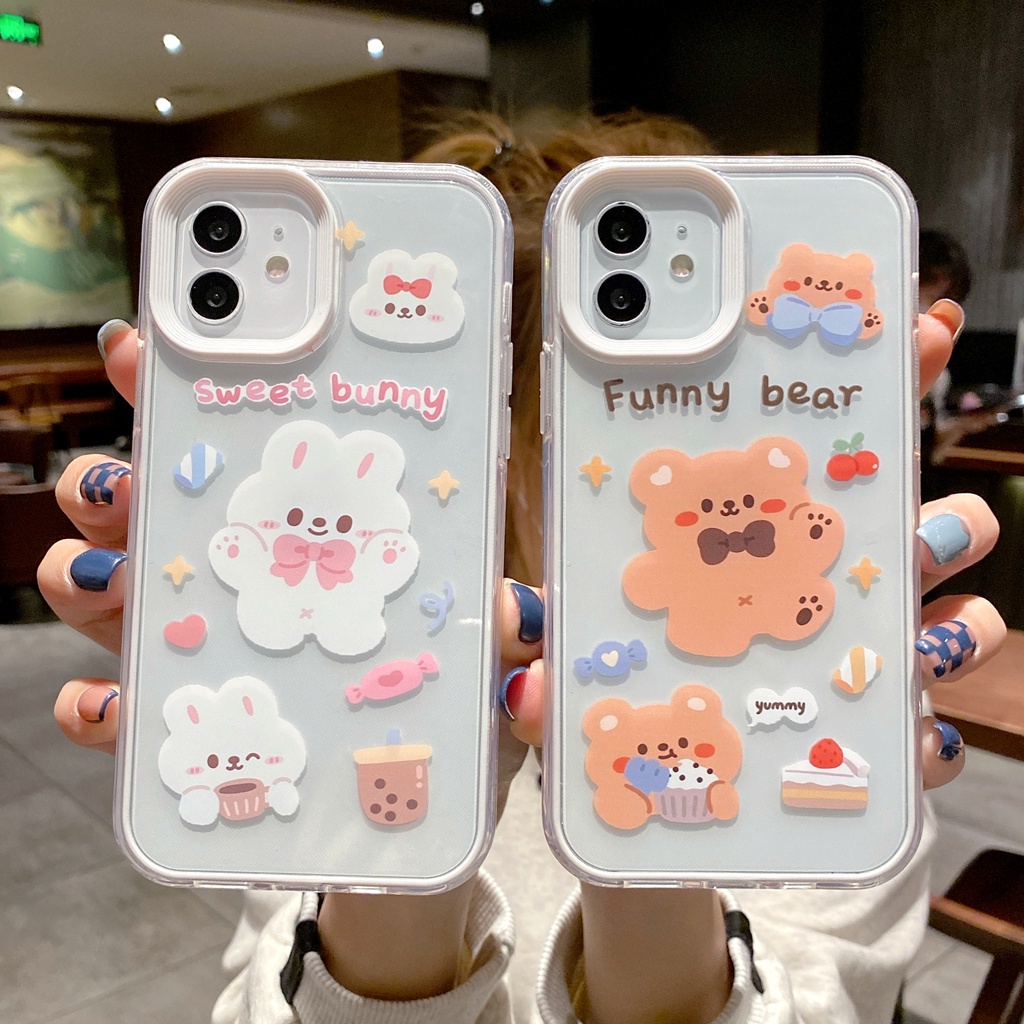 Ốp điện thoại dày chống rơi 2 trong 1 hình hoạt hình thích hợp cho iphone 6 6s 7 8 plus XR 11 12 pro max 13
