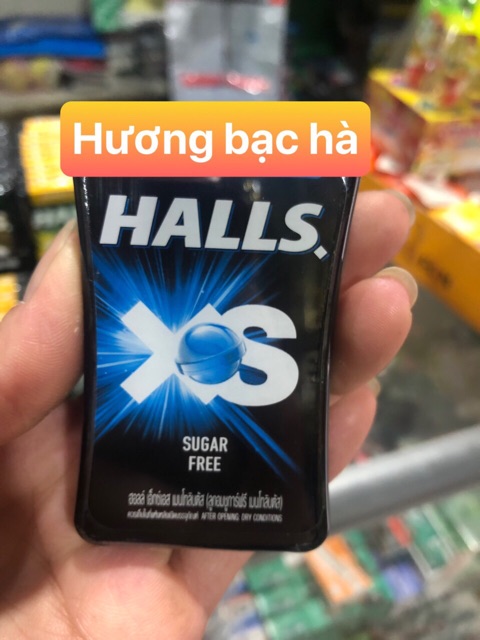 Kẹo Ngậm 🍁SIÊU RẺ🍁 Kẹo Ngậm Không Đường HALLS XS 15g Hương Chanh Mật Ong, Hương Chanh, Hương Bạc Hà
