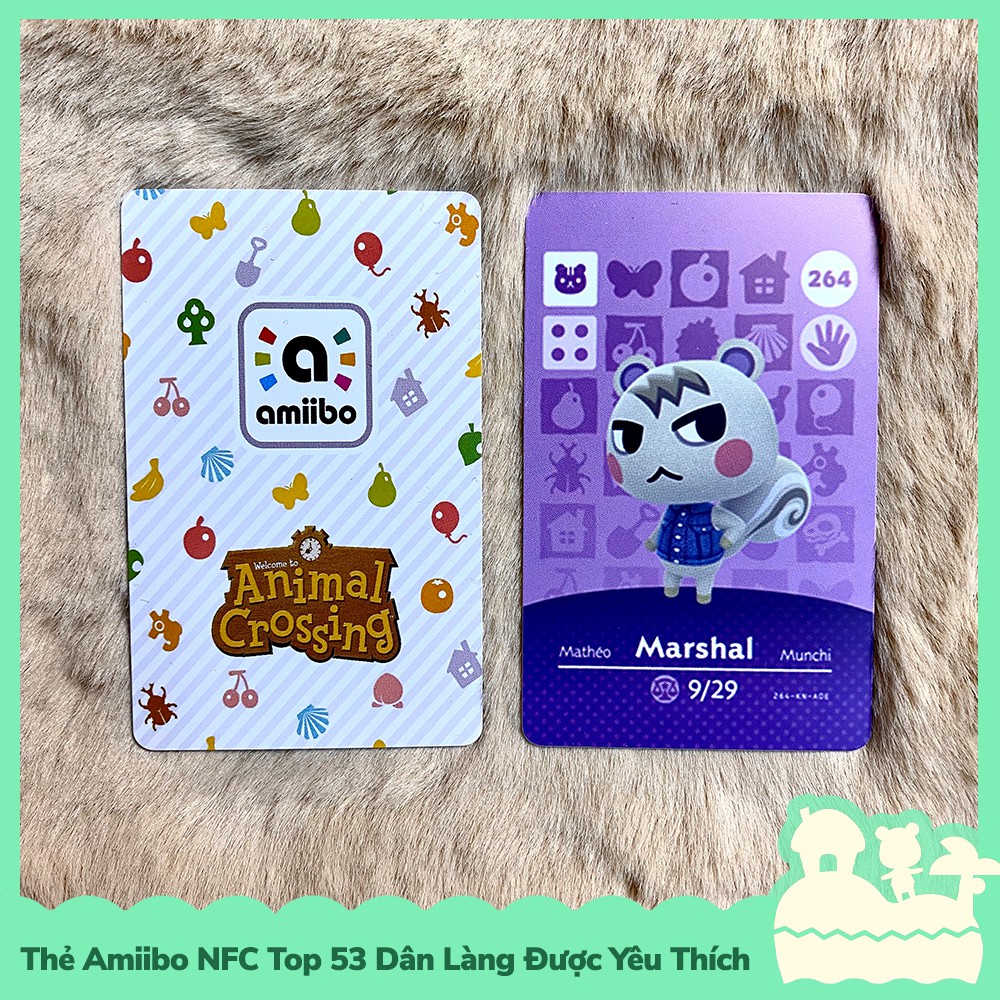 [Sẵn VN - Bán Lẽ] Thẻ Amiibo NFC Ntag Top 53 Dân Làng Village Yêu Thích Game Animal Crossing Nintendo Switch Re-print