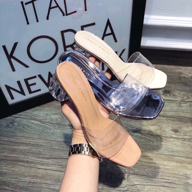 Guốc mika quai trong gót trụ 5cm êm chân sang chản mã l25 | BigBuy360 - bigbuy360.vn