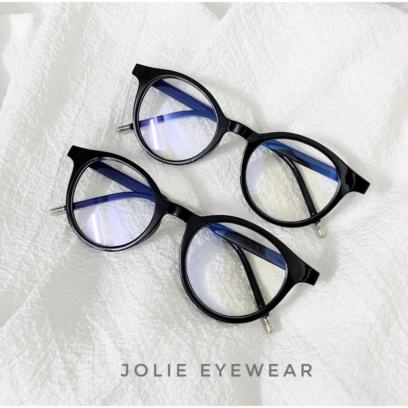 Gọng kính bầu tròn nhựa dẻo Jolie Eyewear JL-70 chống ánh sáng xanh, UV400, Lắp mắt theo yêu cầu